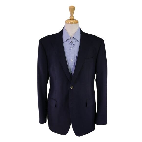 Cardinal of Canada Navy Blue Woven 2-Btn Wool Blazer w/ MOP Buttons 44R - Picture 1 of 9